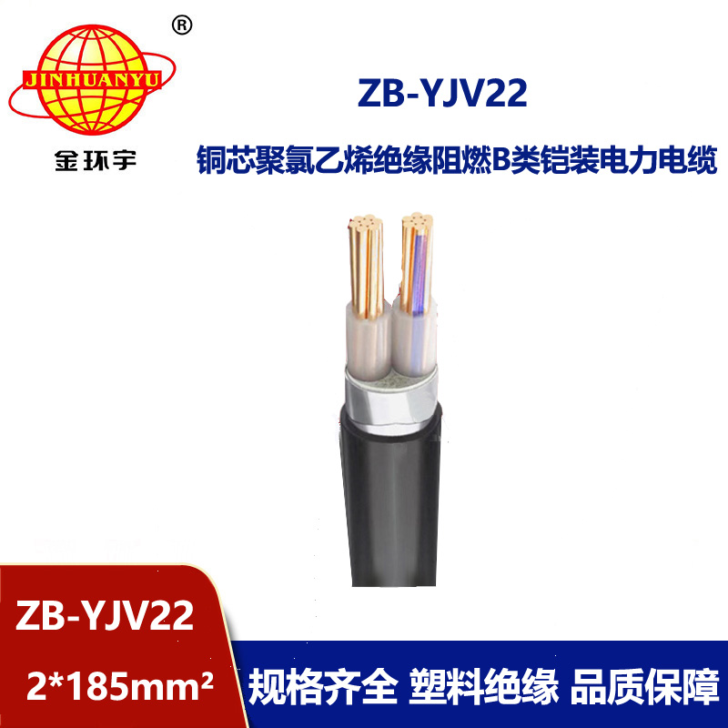 金環宇電纜 銅芯 yjv22電纜 鎧裝阻燃電力電纜ZB-YJV22-2X185 